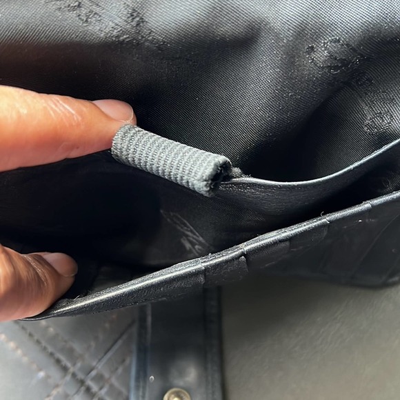 Fossil | Black Leather Checkbook Holder Wallet Change Purse - Picture 5 of 9